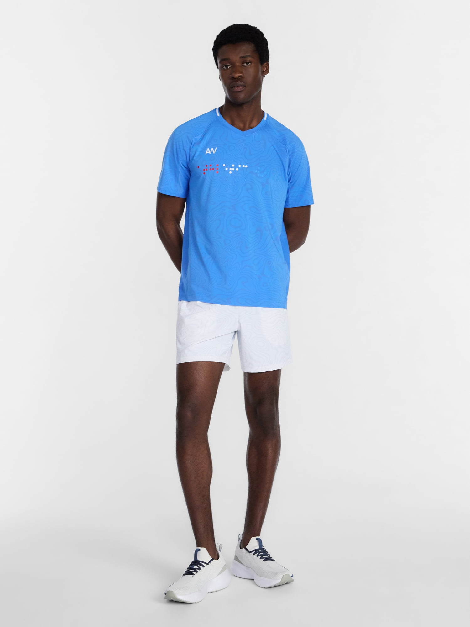 Athletic Works Men's Reflective Print Soccer Style Performance Shirt, Sizes XS-3XL
