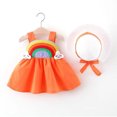 thumbnail image 4 of KYAIGUO 2PCS Baby Girls Rainbow Dresses with Matching Hat Infant Sleeveless Halter Princess Dress Beach Tutu Sundress Skirt for 6M-3T, 4 of 10