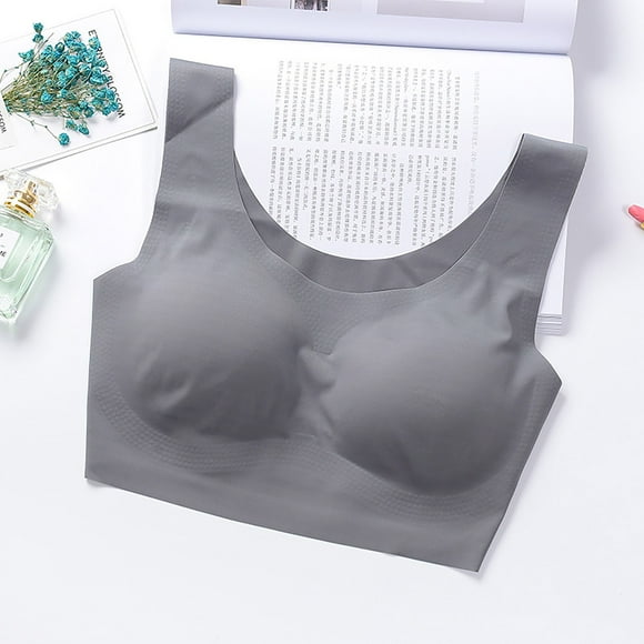 Hemlock High Support Wireless Bras, High Support Wireless Bra, Adjustable Strap Full Coverage, Suitable for Large Breasts, Gray Adjustable Strap Bras, Gray L, Size S-2XL