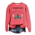thumbnail image 1 of Chandail en Molleton pour Femmes Mode Chandail en Molleton de Noël Imprimé Col Rond Manches Longues Ample Sans Capuche, 1 of 4
