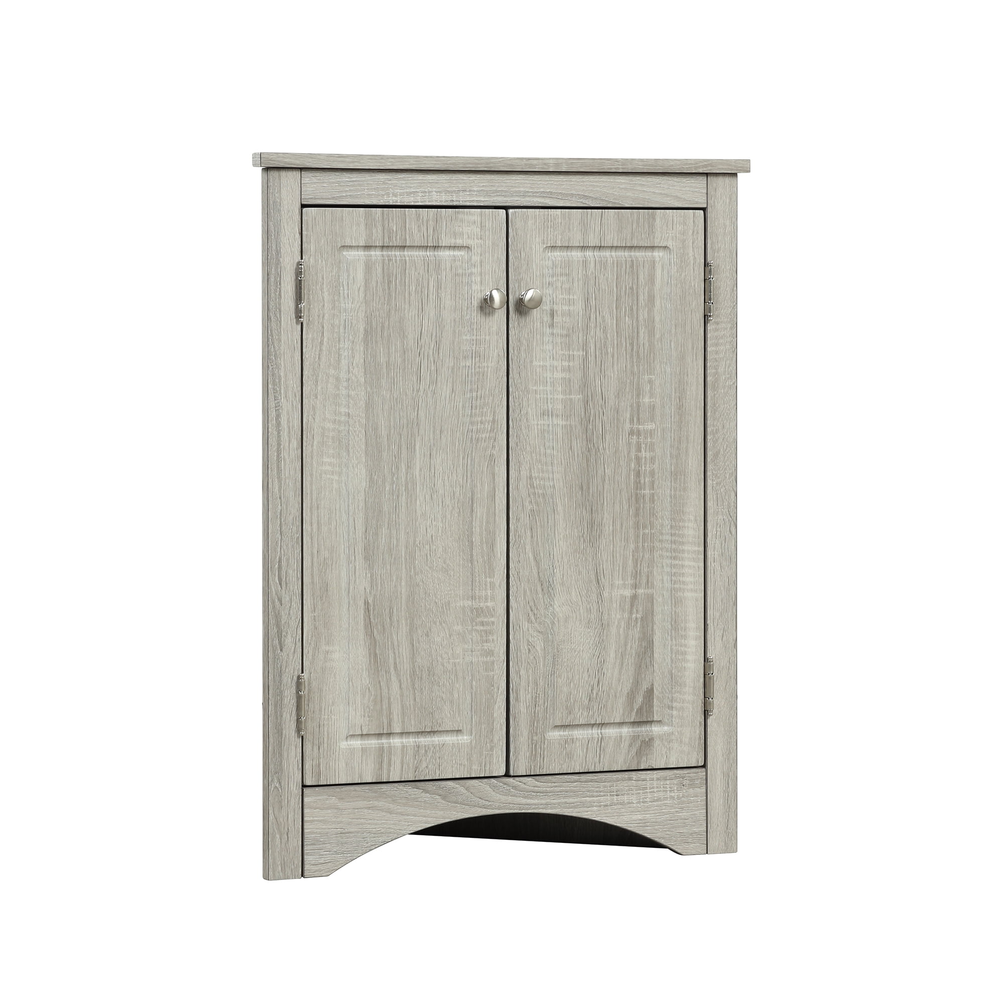 Bellemave Modern Triangle Bathroom Corner Cabinet, Bathroom Storage Cabinet with Adjustable Shelves, Freestanding Floor Cabinet for Bathroom, Living Room, Bedroom, Kitchen (Oak)