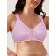 thumbnail image 3 of Wingslove Women's Plus Size Full Coverage Minimizer Bra Wirefree Non Padded for Everyday Comfort, Light Purple 46DDD, 3 of 6