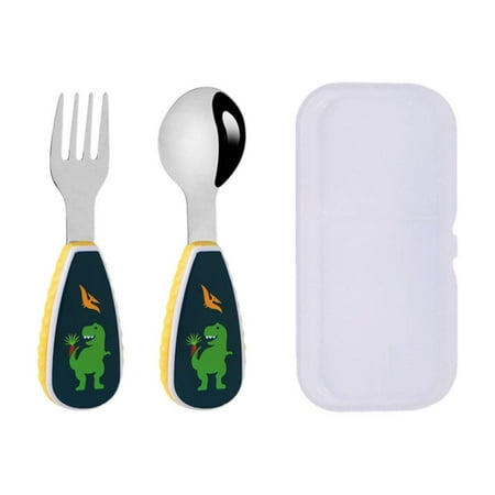 

SHAPERME 2Pcs Toddler Utensils Cute Toddler Feeding Spoon And Fork Set Innovative Ca