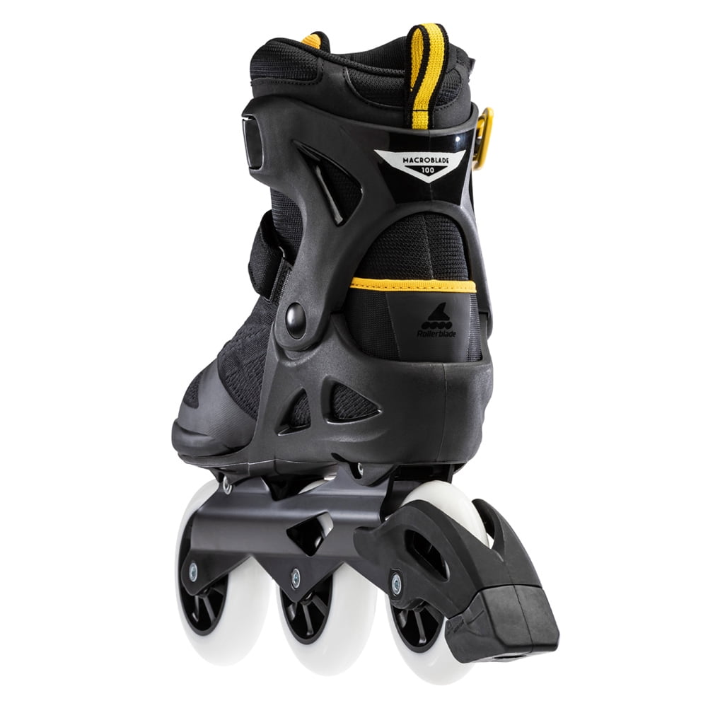 Rollerblade MACROBLADE 100 3WD Color: BLACK/SAFFRON YELLOW, Size: 255 (07100200S25-255)