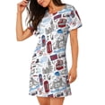 thumbnail image 2 of Kdxio London Landmark2 Chemise de Nuit pour Femmes Manches Courtes Chemise de Nuit Décontractée Imprimée Robe de Nuit Ample Confortable Pyjama, 2 of 6