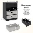thumbnail image 3 of Costway 4-Drawer Dresser Modern Chest Storage Organizer with Open Shelves Anti-Tip Kits Black, 3 of 10
