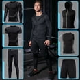 thumbnail image 3 of Conjunto deportivo para correr para hombre, ropa deportiva ajustada, gimnasio, Fitness, ropa deportiva, traje de entrenamiento al aire libre, chándal de compresión, ropa negra, 3 of 5