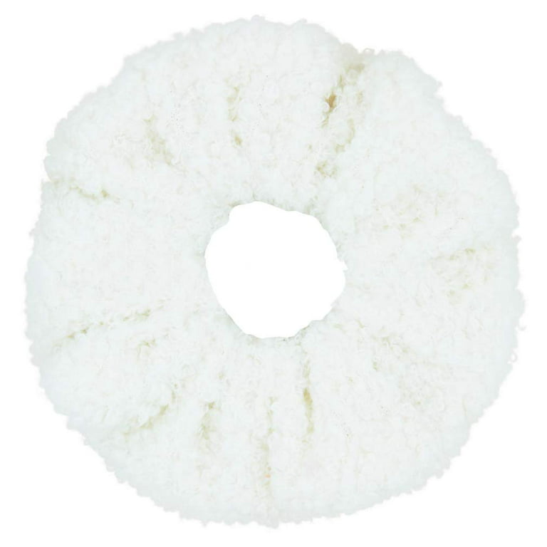 white fluff scrunchie