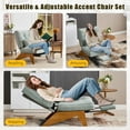 thumbnail image 5 of MOONMISS Modern Adjustable Lounge Chair with Footrest,Wooden Base Upholstered Recliner for Reading Rest Striped Velvet, 5 of 6