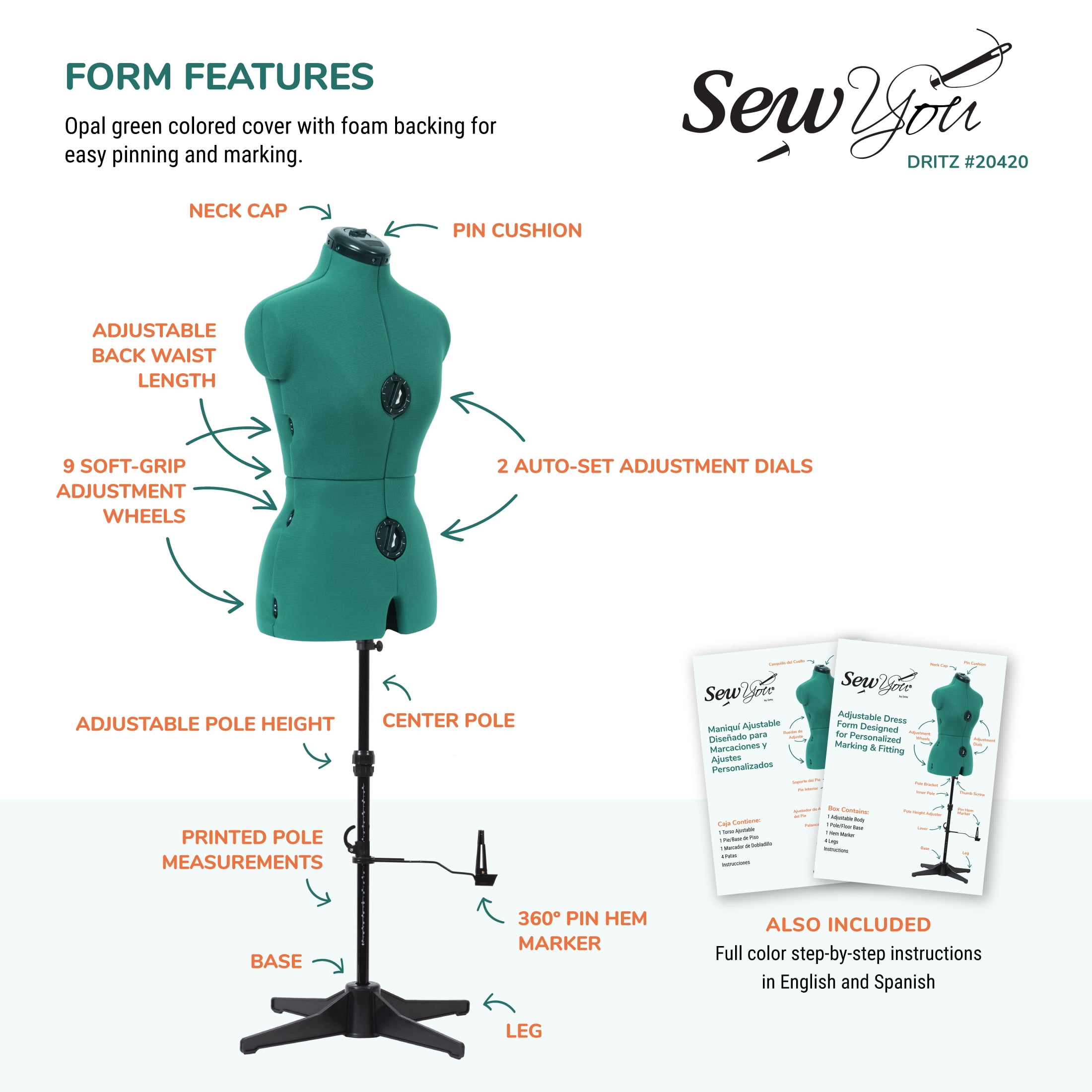 Dritz Sew You Adjustable Dressform, Small