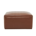 thumbnail image 4 of 30" Faux Leather Ottoman Footstool, Square Pouf Footrest, Large Seat Ottoman, Modern Side Table for Living Room Bedroom Home Decor, Light Brown, 4 of 7
