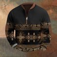 thumbnail image 3 of Men's Retro Casual Ethnic Print Zip Up Sweatshirt, Long Sleeve Fleece Jacket, Vintage Streetwear for Christmas, Fall Winter Season, Unique Style and Travel,Black,M, 3 of 5