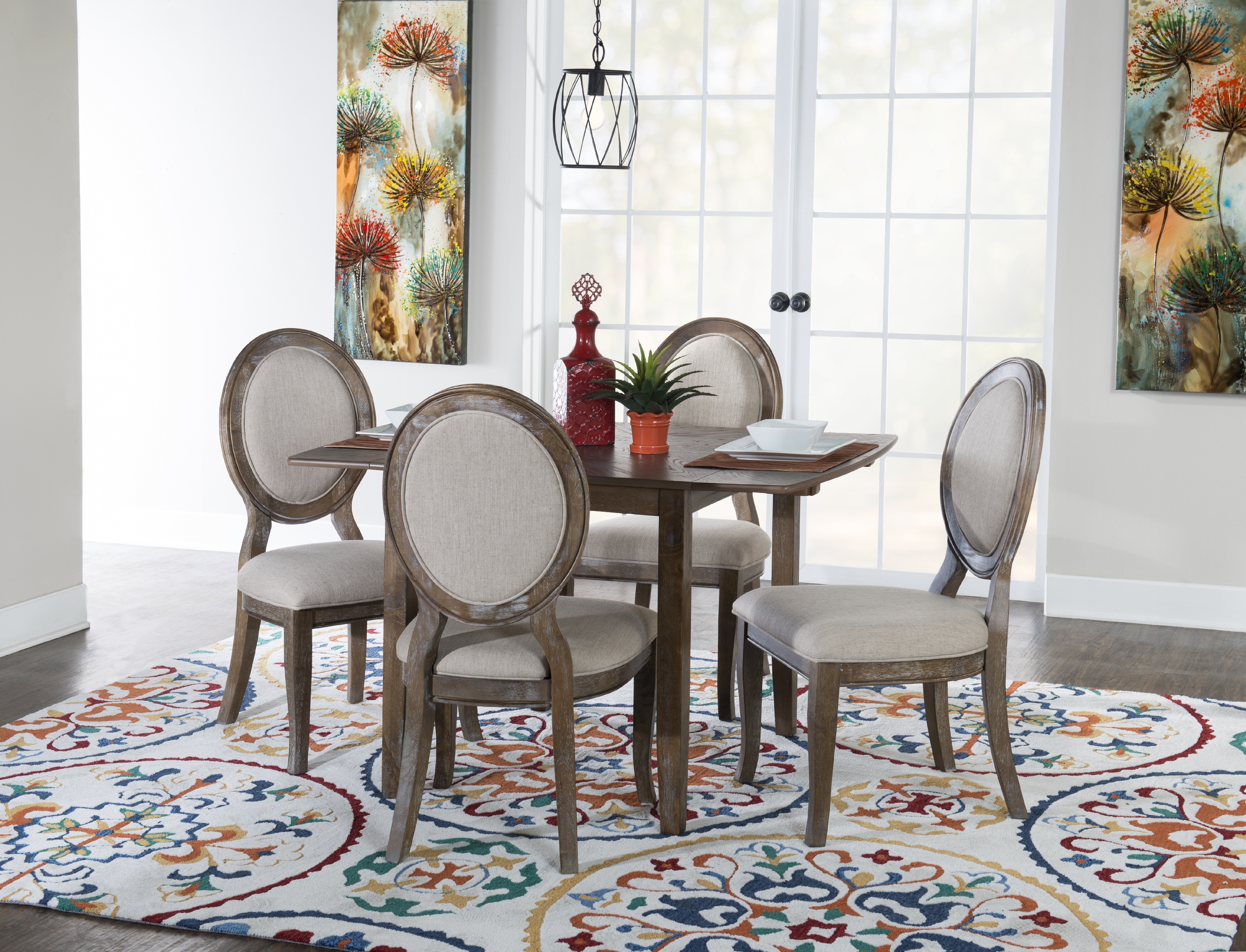 Linon Home Decor Trio Area Rug Collection, Ivory and Green, 1.83' x 2.83'