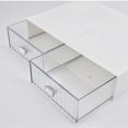 thumbnail image 2 of Desktop Drawer Organizer Waterproof Dustproof Plastic DIY Combination Multi Layer Stackable Drawer Storage Case Striped White 3 Drawers, 2 of 3