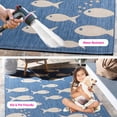 thumbnail image 3 of SAFAVIEH Courtyard Trena Fish Print Indoor/Outdoor Area Rug, 4' x 5'7", Blue/Beige, 3 of 13