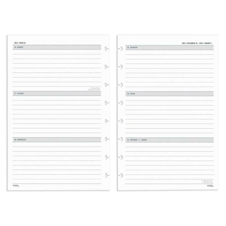 2023-2024 Weekly & Monthly Planner Refill, 11-Disc Discbound 2023-2024  Refill Planner, Runs from July 2023 to June 2024, Letter Size, 8.5 x 11