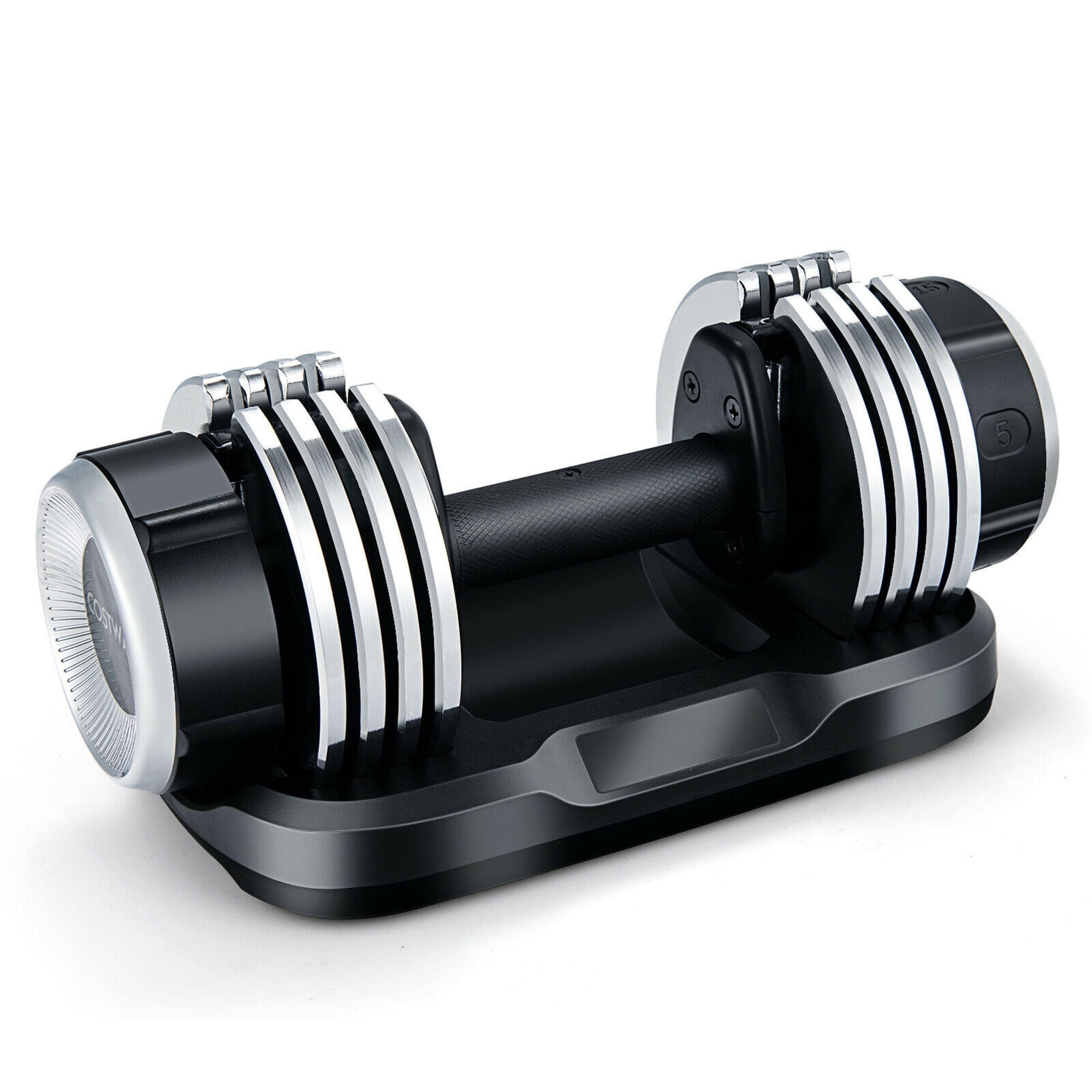 Gymax 5 in 1 25Lbs Weight Adjustable Dumbbell W Anti Slip Fast Adjust Turning Handle