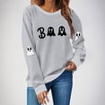 thumbnail image 2 of Yxbdin Crew Neck Sweatshirts Women Graphic Halloween Sweatshirt Funny Ghost Print Fall Pullover Casual Long Sleeve Tops Holiday Daily Wear, 2 of 5