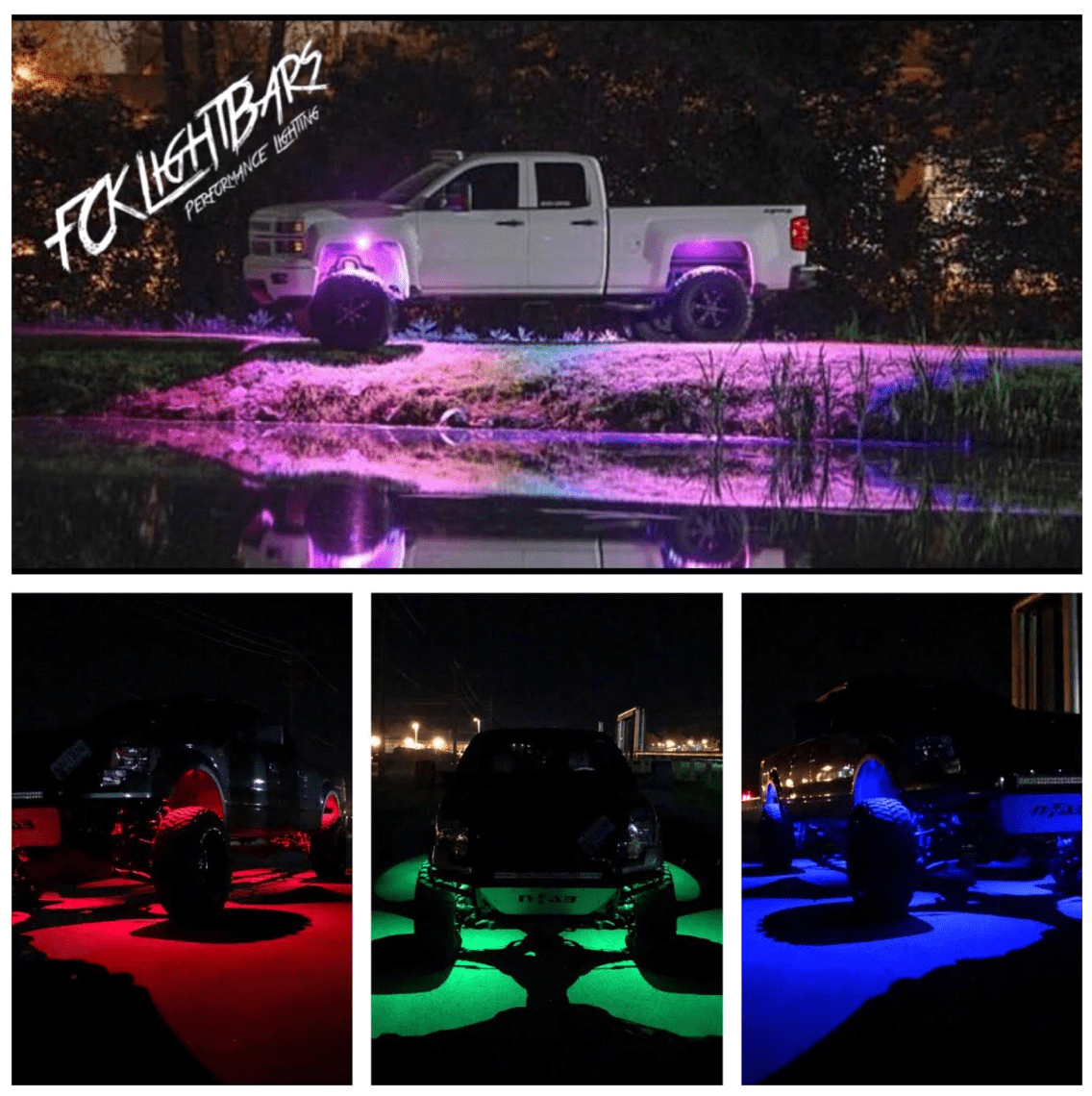 FCK Lighting RGB Multi Color Rock Lights [High Intensity]
