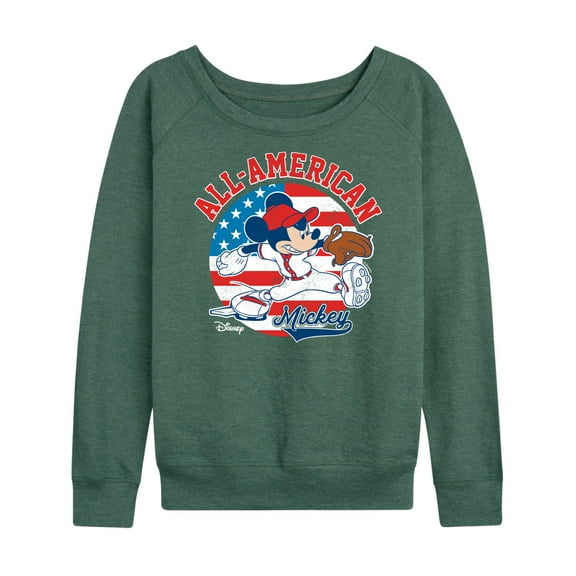 Disney - Mickey Americana Baseball - Women's Lightweight French Terry Long Sleeve Shirt