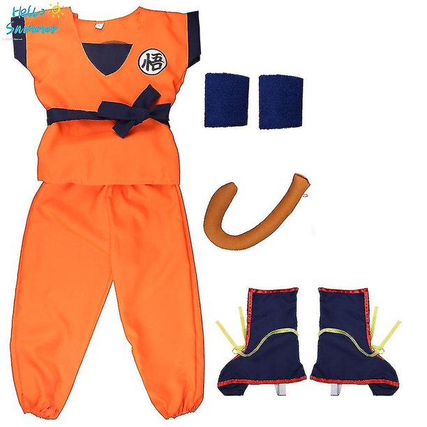 Christmas Kids Adult Suits Son Goku Cosplay Costume Anime Superheroes Jumpsuit Black Hair Costume Dress Up zhangyuxiang LED