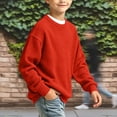 thumbnail image 4 of Kezqiaxn Teen Boy Clothes Long Sleeve Crewneck Sweatshirt with Pocket Fall Fashion Basic Pullover Tops School Kids Clothes Size 5-16, 4 of 6