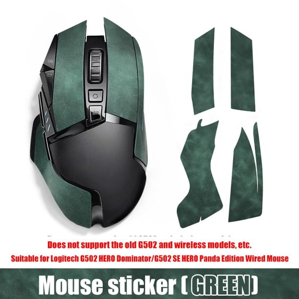 Cinta de agarre de mouse para Logitech G502 HERO/SE HERO PC Adhesivo antideslizante (verde)
