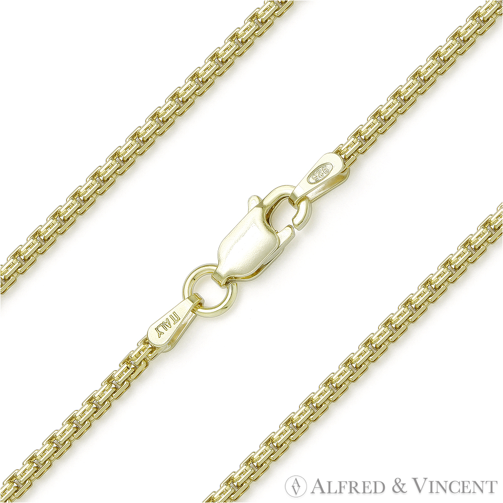 Gold Over Sterling Silver Open Box Link Necklace 24 Inch - Walmart.com