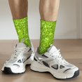 thumbnail image 6 of Hirioo Lime green glitter Pattern Adult Middle Tube Socks Breathable Sock Non-Pilling,Contrasting Color Design, 6 of 6