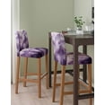 thumbnail image 2 of Purple Mountain Bar Stool Covers Set of 2, Misty Forest Nature Woodland Pine Tree Landscape Stretch Bar Chair Covers with Backs, Removable Pub Counter Height Chair Cover for Kitchen Dining Room Cafe, 2 of 7