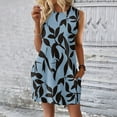 thumbnail image 5 of Chiffon Dresses For Women, Casual Tank Sundress With Pockets Floral Boho Beach T Shirts Round Neck Dresses Womens Midi Long Dresses Women Semi Formal Dresses Casual Sundresses (L, Sky Blue) ZMTing, 5 of 5