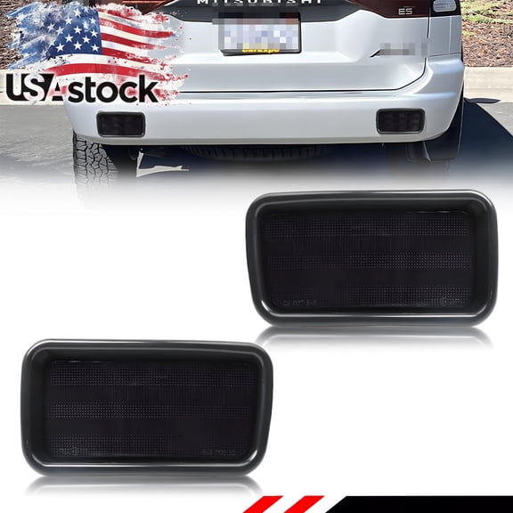 2PCS Smoked Lens Rear Bumper Reflector Lights Tail Light Rear Light Brake Lights Backup Lights Reverse Light Cover Shells  For 1999 2000 2001 2002 2003 2004 Mitsubishi Montero Sport No Bulb/Socket