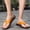 Orange, variant on Men's Leather Flat Flip Flops Lightweight Comfortable Open Toe Slip Soft Platform Slip On Thong Sandals For Summer Casual Walking Beach Slides