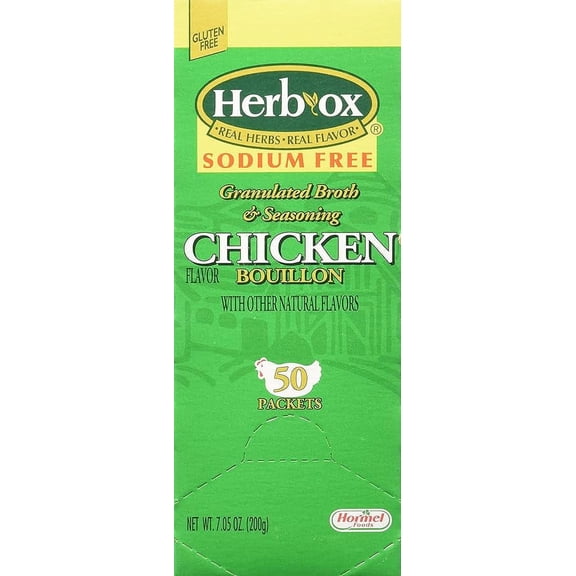 Herb-ox Hormel Herb Ox AIF4 Chicken Bouillon Sodium Free 50 Packets