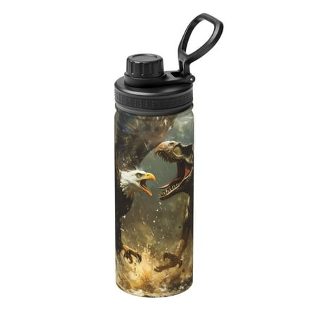 

Ocsxa Dinosaur Bald Eagle Print 18oz Stainless Steel Water Bottle Unisex Water Bottle Insulated Sports Water Cup Flask for Cold Water Drinks/Sports/Travel/Car/School