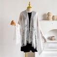 thumbnail image 5 of Lumtrix Women Lace Shawls and Wraps for Evening Dress Elegant Soft Sheer Scarf Wedding Bridal Scarf Formal Dress Fringe Lace Cover UP White One Size, 5 of 6