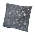 thumbnail image 2 of Cheers US Decorative Throw Pillow Covers, Soft Faux Fur Pillow Cases Covers with Silver Snowflake Glitter Printed Cute Pillowcases for Christmas Couch Sofa Bed Girls Room, 18 X 18 Inch, 2 of 7