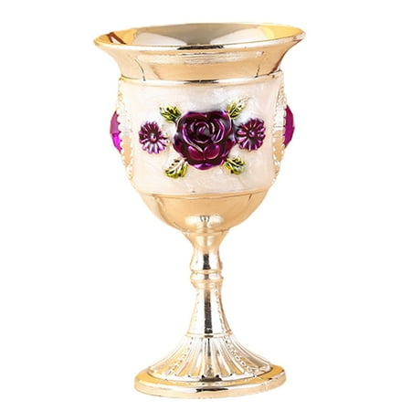 

Meizhencang 20ml Wine Cup Vintage European Style Zinc Alloy Beverage Goblet Champagne Glass for Bar