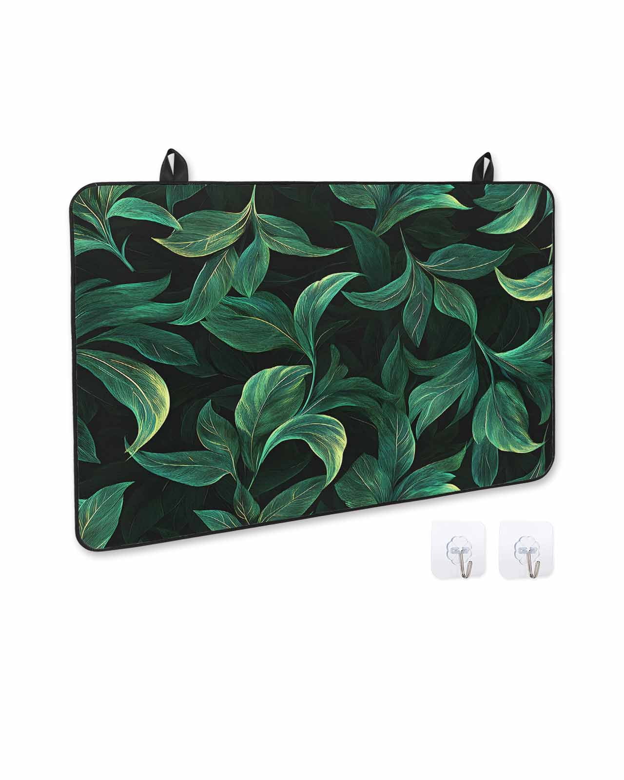nqOlkjepod Large Induction Cooktop Protector Mat 36"x21", Green Leaf Stove Top Covers for Electric Stove, Nature Vines Branch Summer Tropical Plant Stove Burner Cover Mats, Glass Top Stove Cover