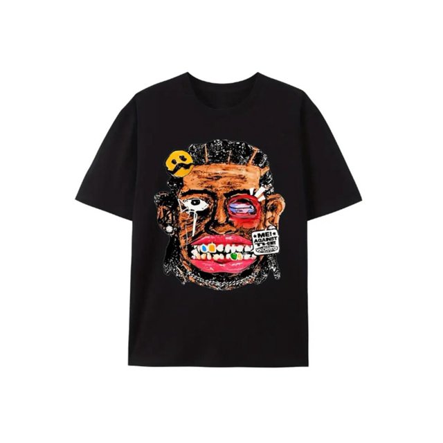 Men's Retro Hip Hop Street Style Graphic T-Shirt, 100% Cotton Short Sleeve Tee