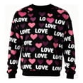 thumbnail image 4 of Mifsaly Mens Valentines Day Sweatshirt Hearts Print Long Sleeve Shirts Valentine Gifts Blouse Girlfriend Date Pullover Tops Spring Outfits XL, 4 of 9