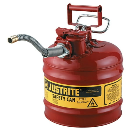 Justrite Type II AccuFlow Safety Cans, Kerosene, 5 gal, Blue