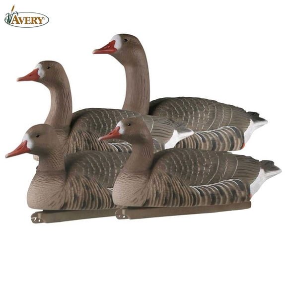 GHG Decoy Systems Fully Flocked Specklebelly Floating Goose Decoys, 4 Pack