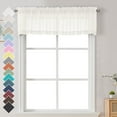 thumbnail image 4 of OVZME 42x14 Ivory Sheer Curtains for Small Windows 2 Pack, 14" Short Cafe Valance for Kitchen Bathroom, Soft Voile Rod Pocket Topper Curtains, Each 42Wx14L, 4 of 6