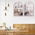 thumbnail image 6 of Pcapzz 2Pcs Arched Window Wall Mirror,Vintage Rustic Acrylic Mirror with Wood Frame Wall Decor for Living Room,Hallway,Entryway,Garden Mirrors Outdoor,27x42cm,Original Wood Color, 6 of 9