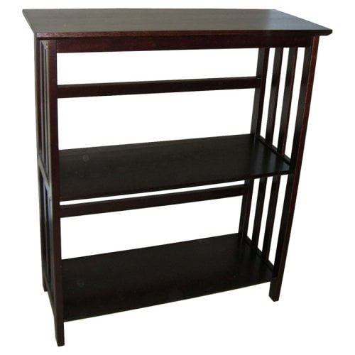 Mission Style 3-Tier Wood Bookcase