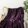 thumbnail image 2 of Super Soft Warm Flannel Fleece Plush Microfiber Bed Throw Blanket Queen - Purple, 2 of 5