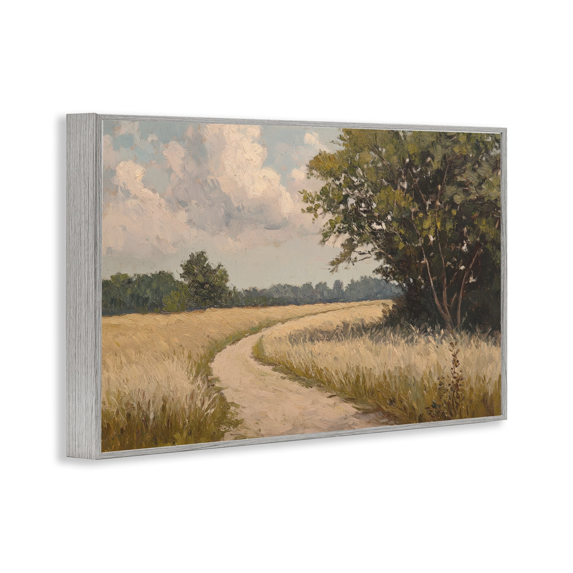 Stupell Industries Peaceful Thinking Path Gray Framed Giclee Art, design by Petal Prints Design