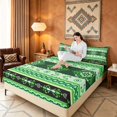 thumbnail image 3 of Manfei Damask Floral Bed Sheets, Baroque Flower Fuul Size Sheets, Mint Green, Black Reversible 4-Piece1 Flat Sheet + 1 Fitted Sheet + 2 Pillowcases, 3 of 6