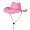 thumbnail image 1 of Sombreros de Sol para las Mujeres Unisex Color Sólido Vintage Estilo Occidental Protector Solar Respirable Ajustable Cuerda Vaquero Sombreros para las Mujeres, 1 of 2
